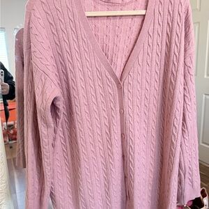 Pink Cable Knit Women's Sweater